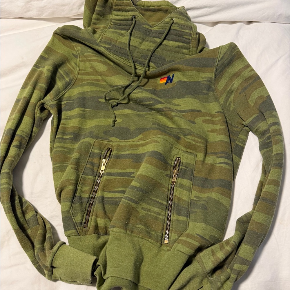 Aviator Nation camo scuba hoodie